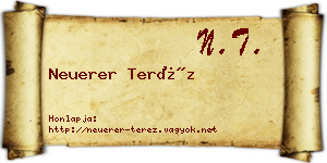 Neuerer Teréz névjegykártya